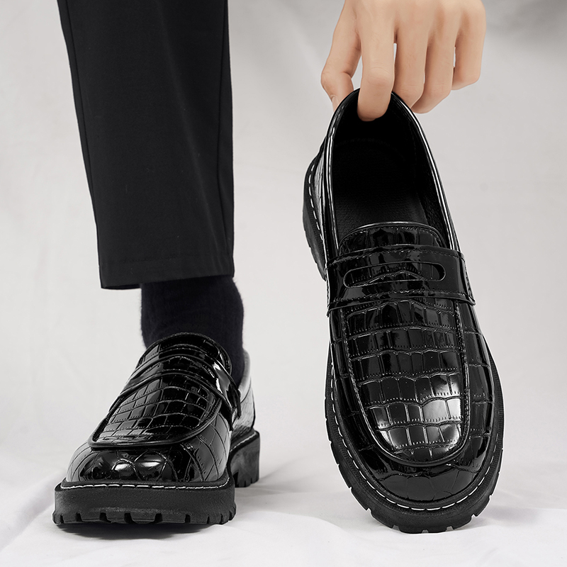 Formal Men Daily Wear Footwear - Męskie buty, casualowe, w wzór krokodylej