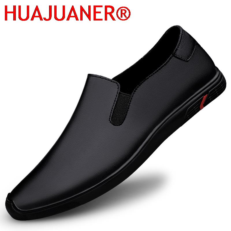 Men Formal Wear All Black - Buty z prawdziwej skóry Męskie mokasyny
