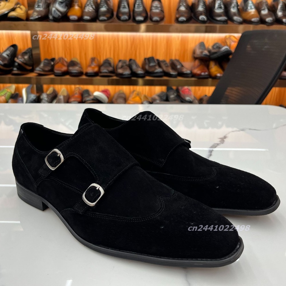 Formal Men Daily Wear Footwear - Męskie mokasyny z podwójną metalową klamrą,