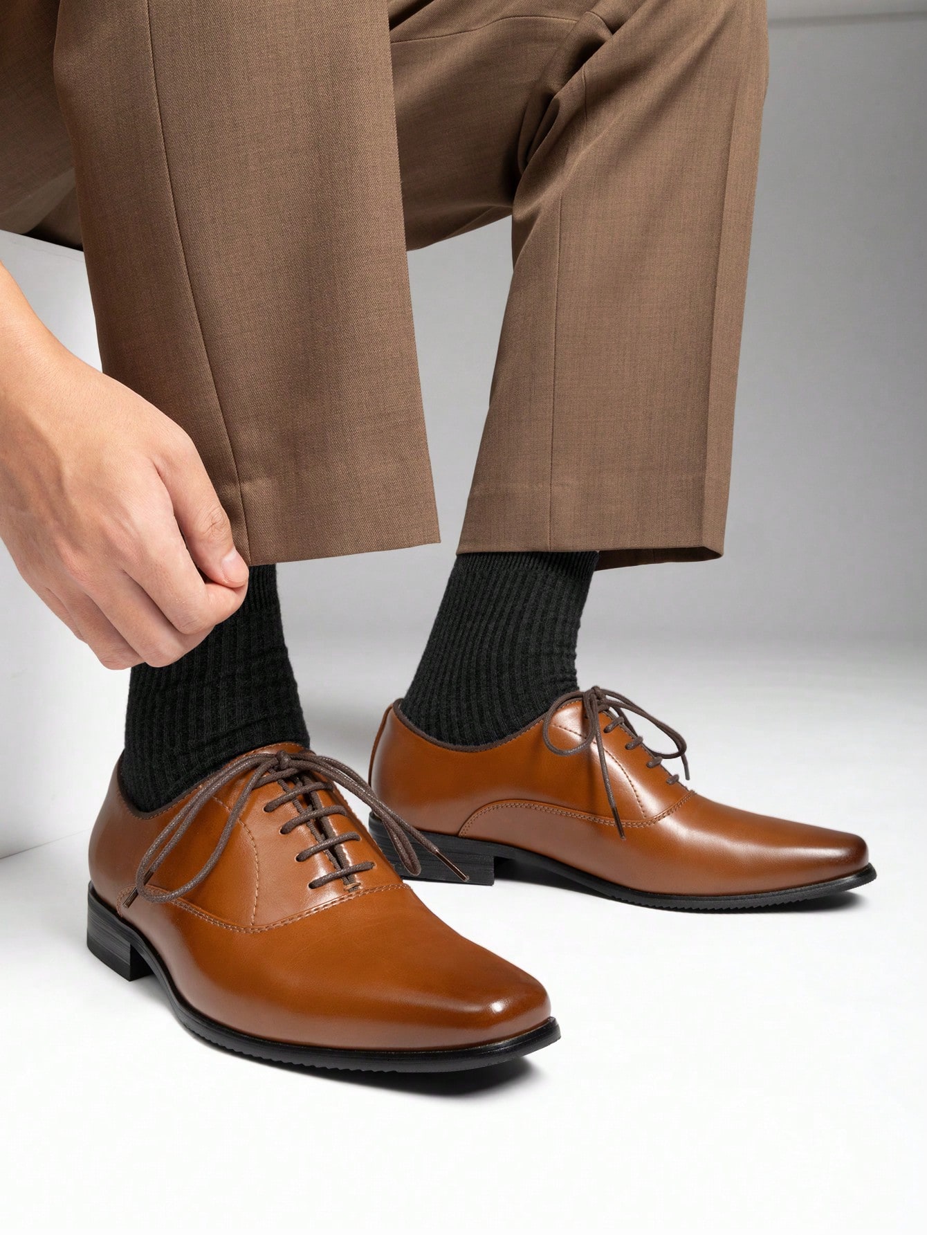 Brązowe, eleganckie buty oksfo – Formal Men Daily Wear Footwear recenzja i cena